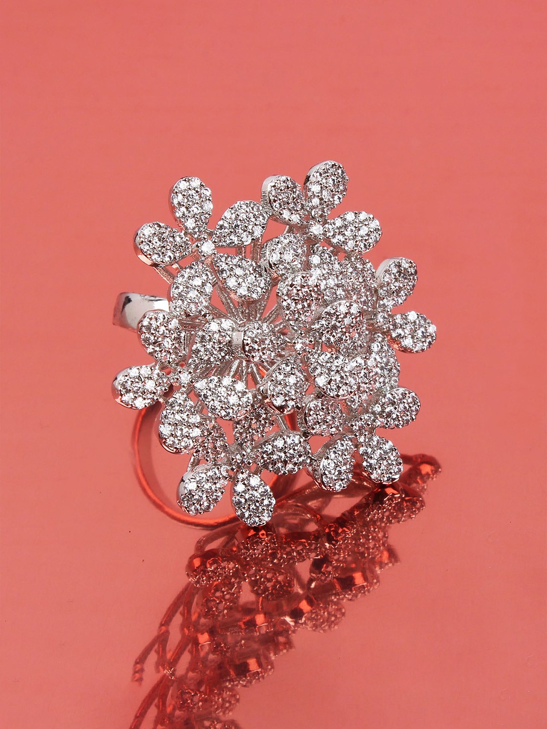

Mirana Rhodium-Plated Finger Ring, Silver