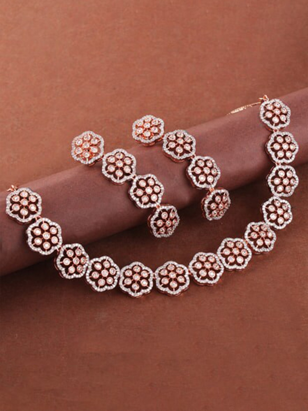 

Mirana Rose Gold Plated Cubic Zirconia Studded Jewellery Set