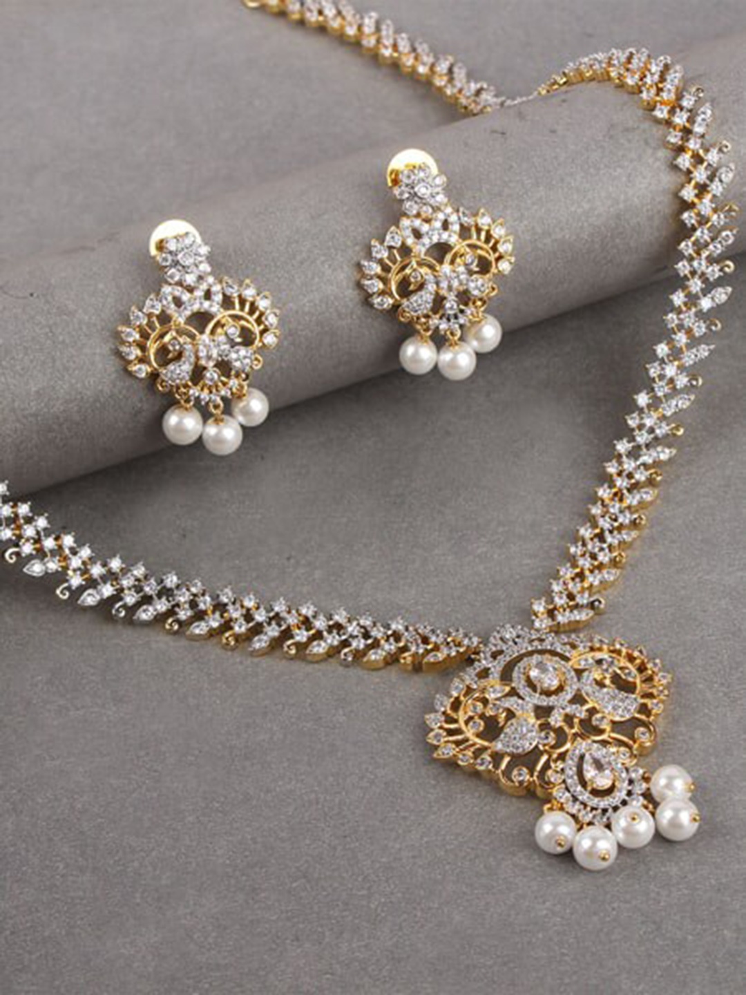 

Mirana Gold Plated Cubic Zirconia Studded Jewellery Set