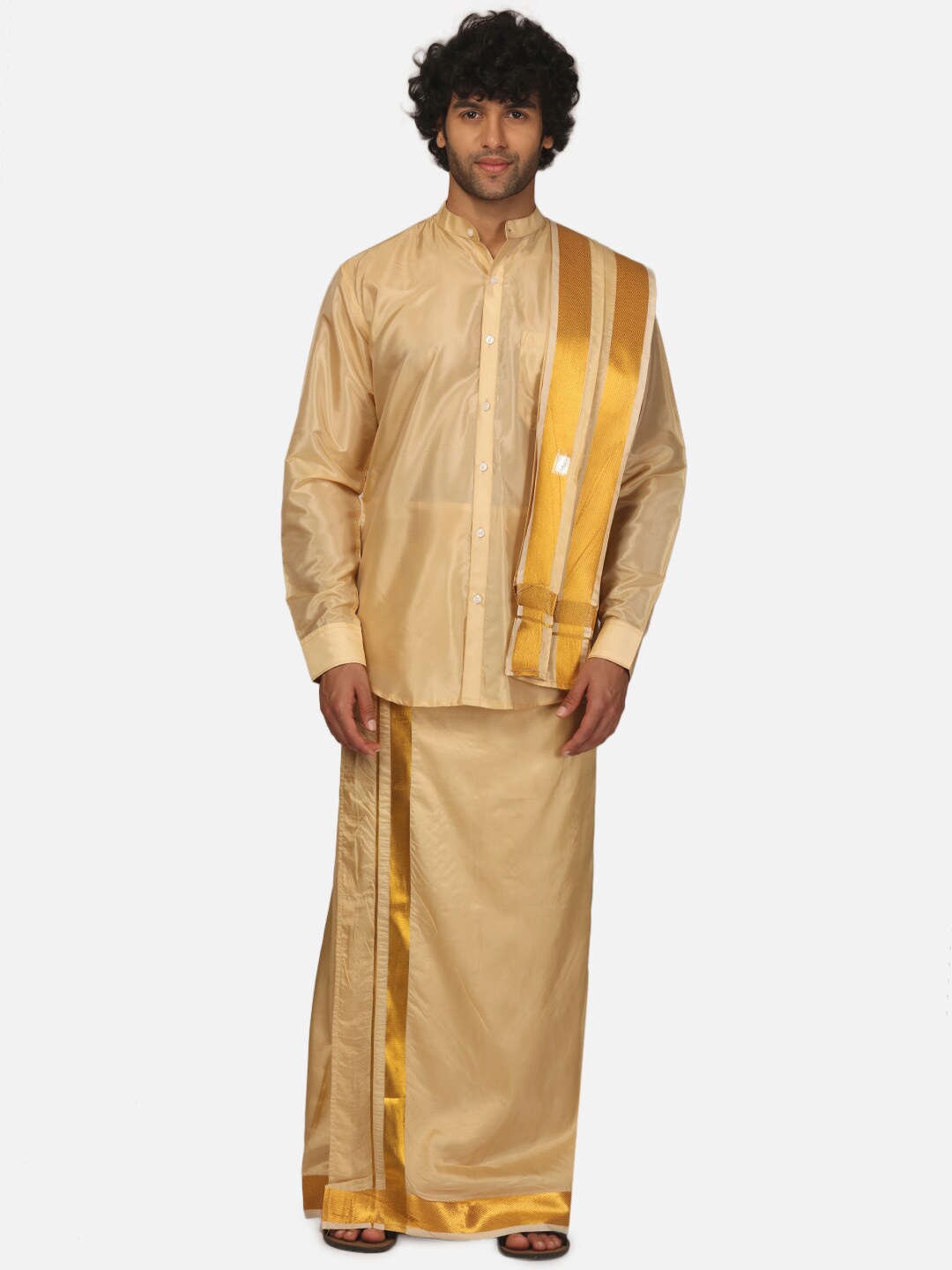 

Sethukrishna Shirt And Dhoti Set, Beige