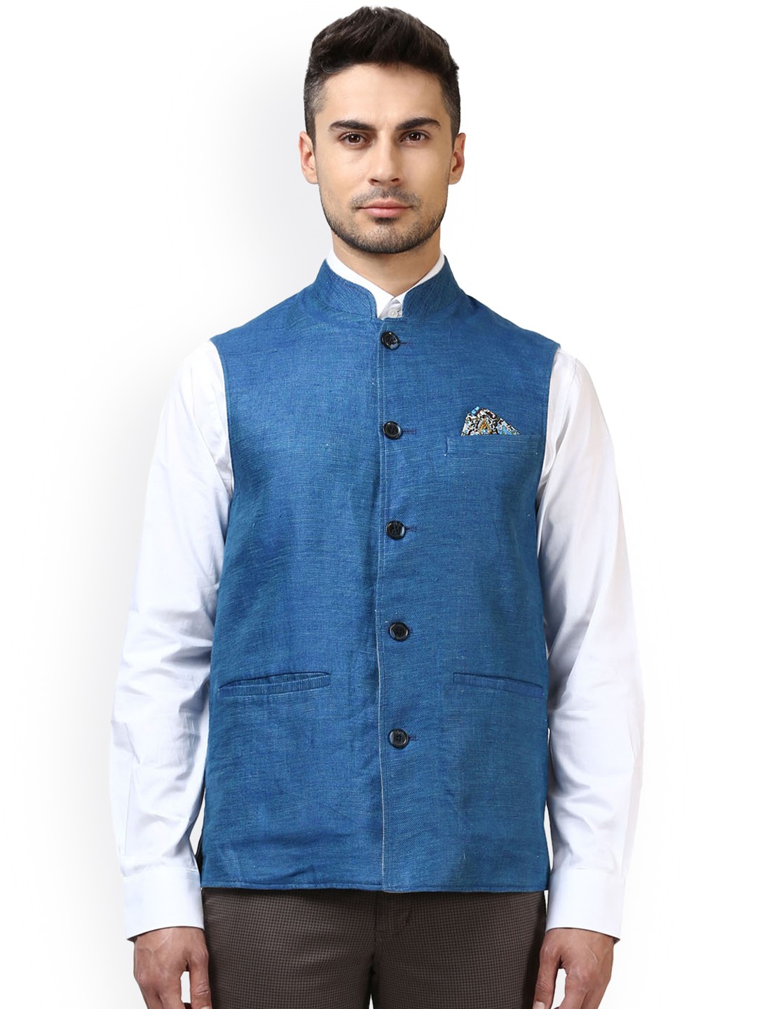 

Park Avenue Blue Slim Fit Single-Breasted Blazer