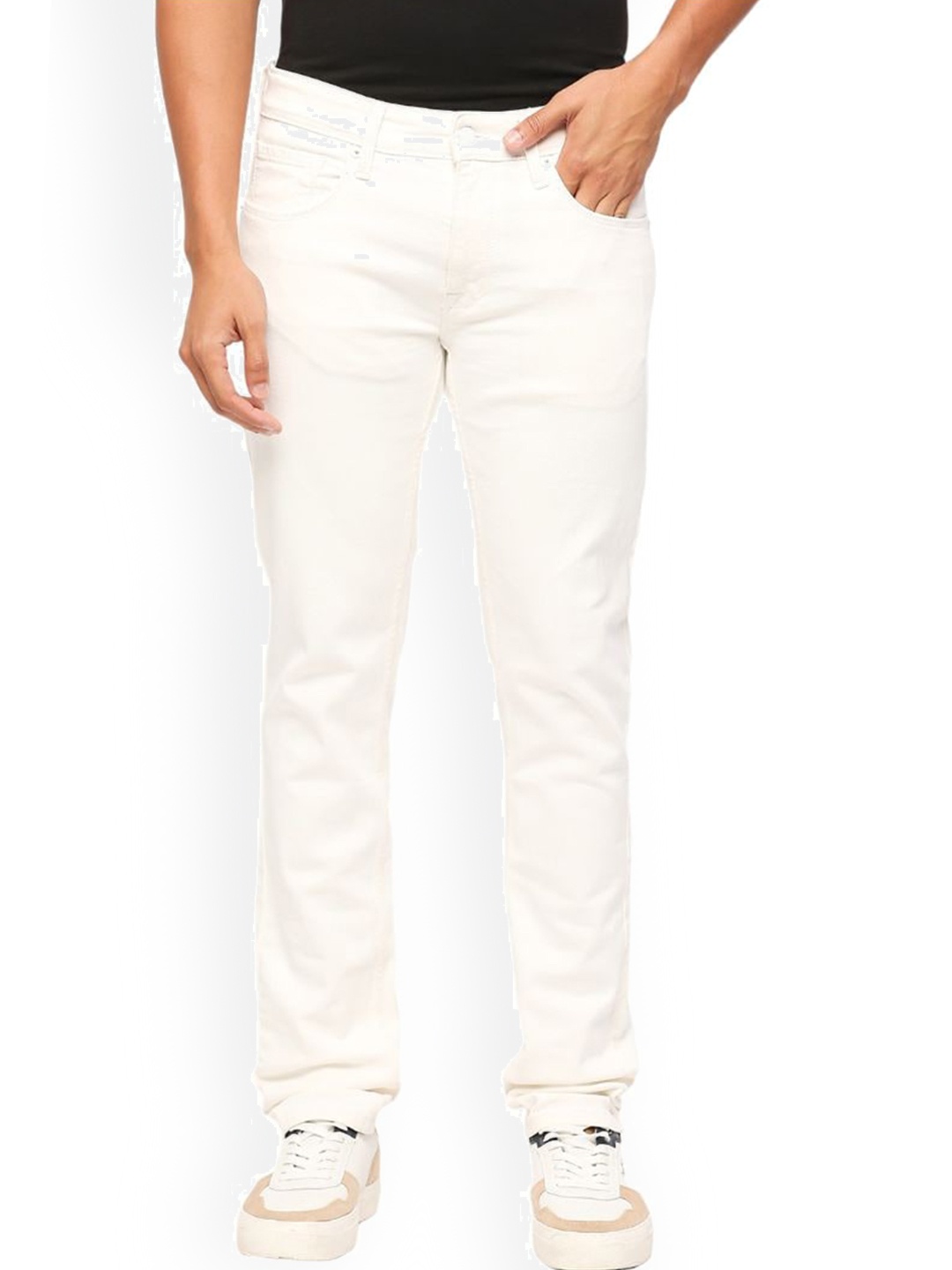 

Pepe Jeans Men Slim Fit Clean Look Stretchable Jeans, White