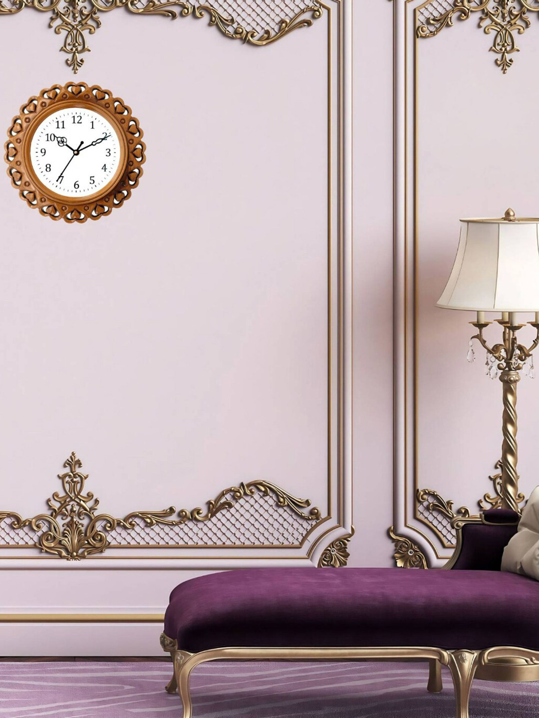 

Grabbasket Yellow & White Printed Round Shaped Contemporary Wall Clock