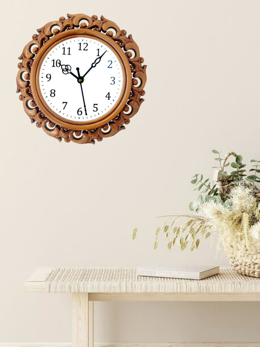 

Grabbasket Yellow & White Printed Floral Contemporary Analogue Wall Clock