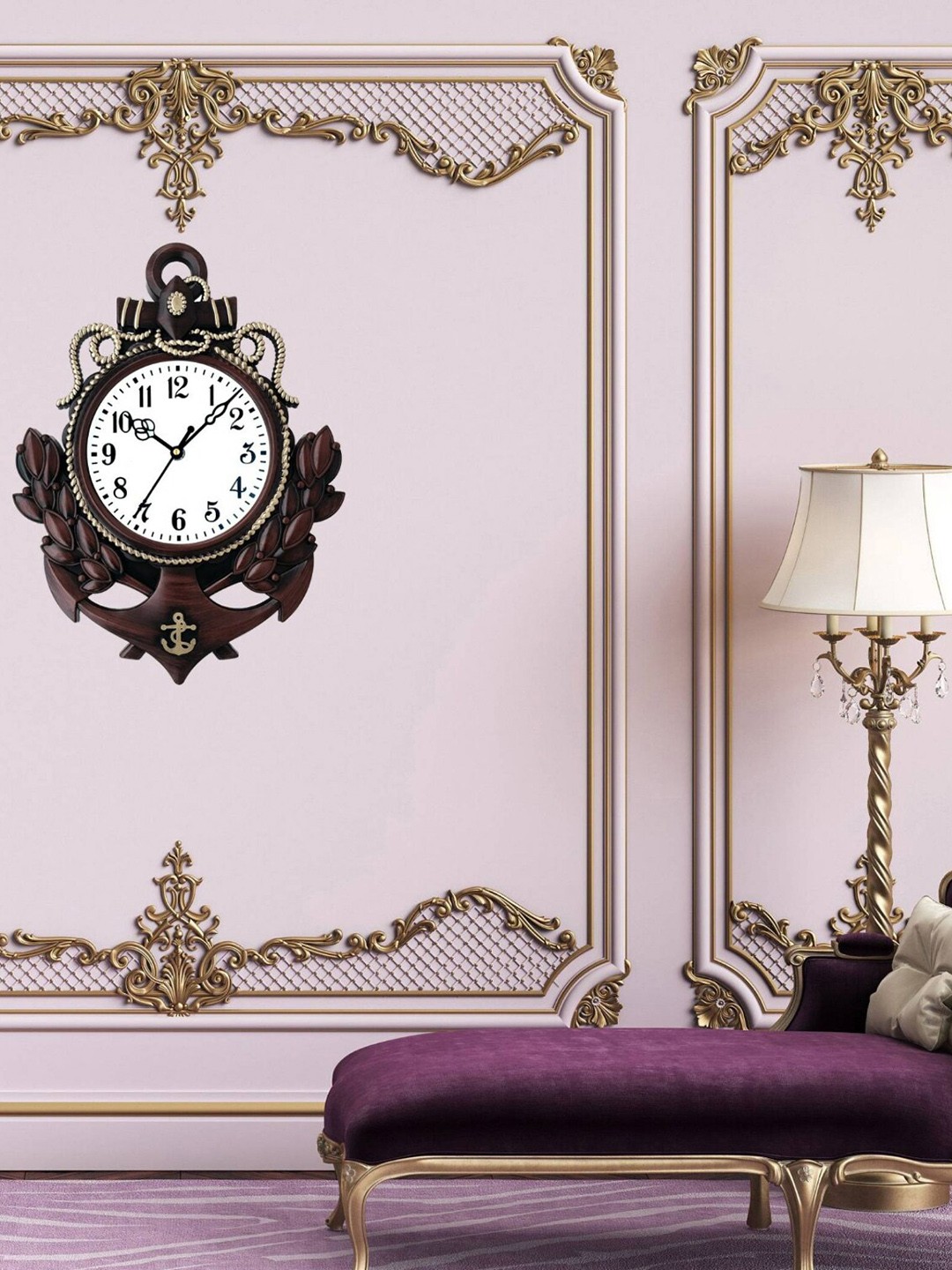 

Grabbasket Brown & Black Printed Quirky Contemporary Analogue Wall Clock