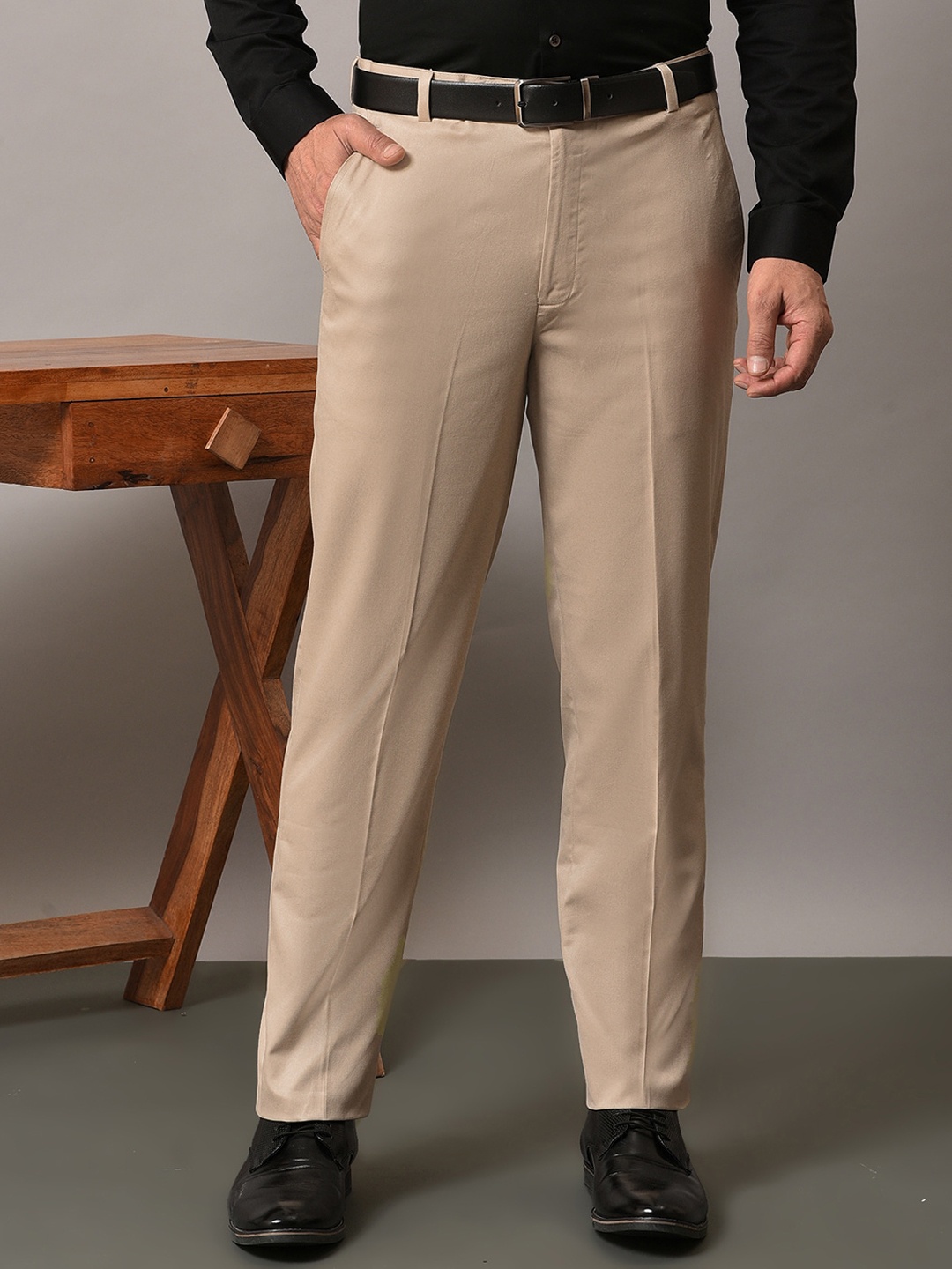 

Vgyaan Men Original Formal Trousers, Beige