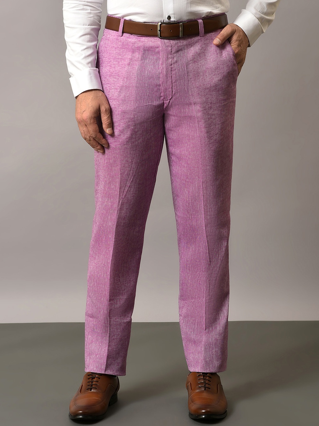 

Vgyaan Men Original Formal Trousers, Purple