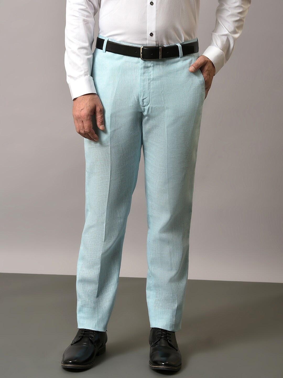 

Vgyaan Men Original Formal Trousers, Blue