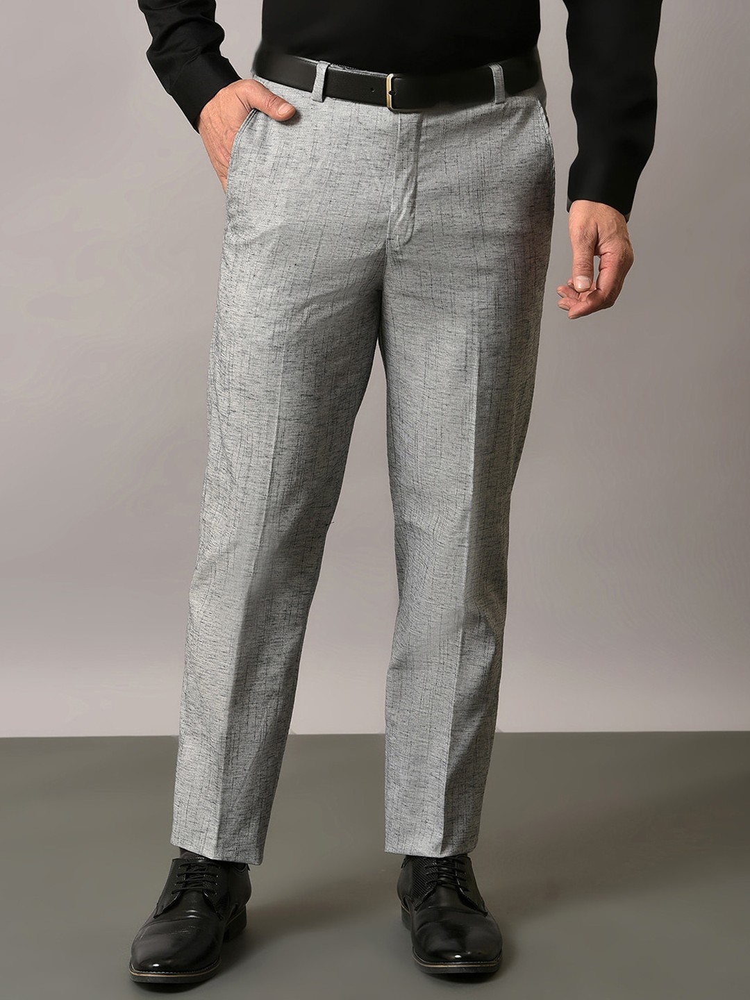 

Vgyaan Men Original Mid Rise Formal Trousers, Grey