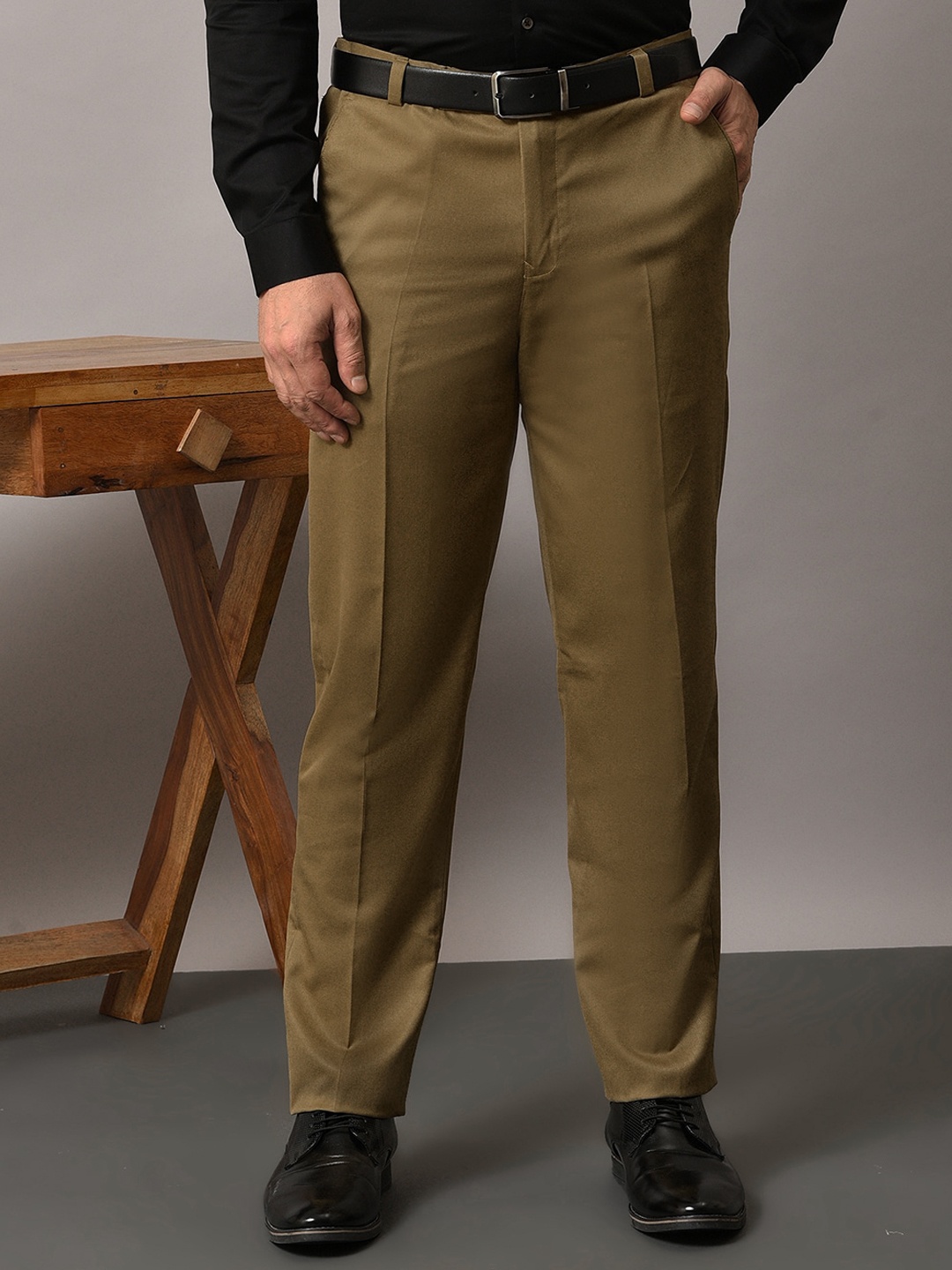 

Vgyaan Men Original Formal Trousers, Khaki