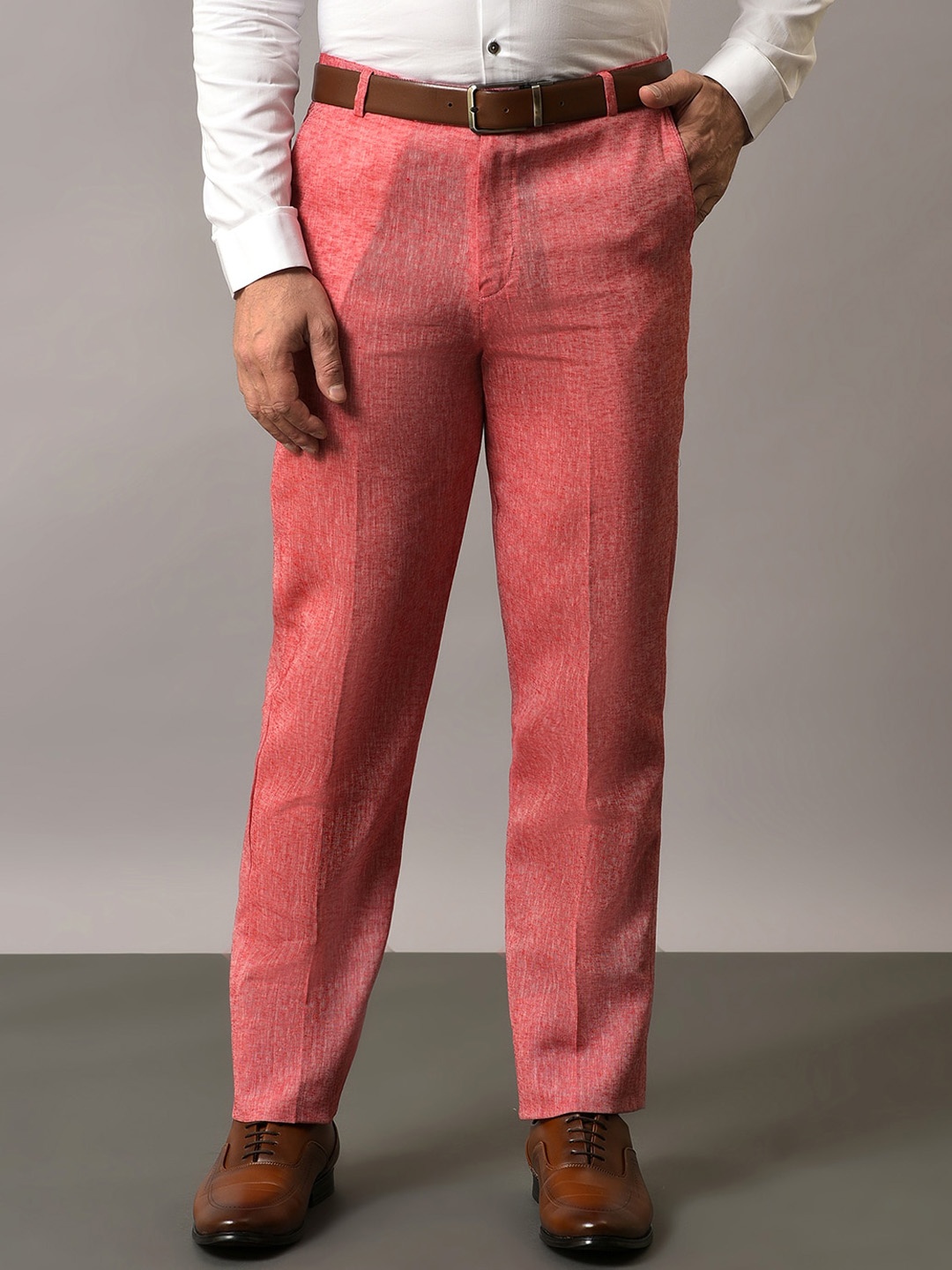 

Vgyaan Men Original Formal Trousers, Red