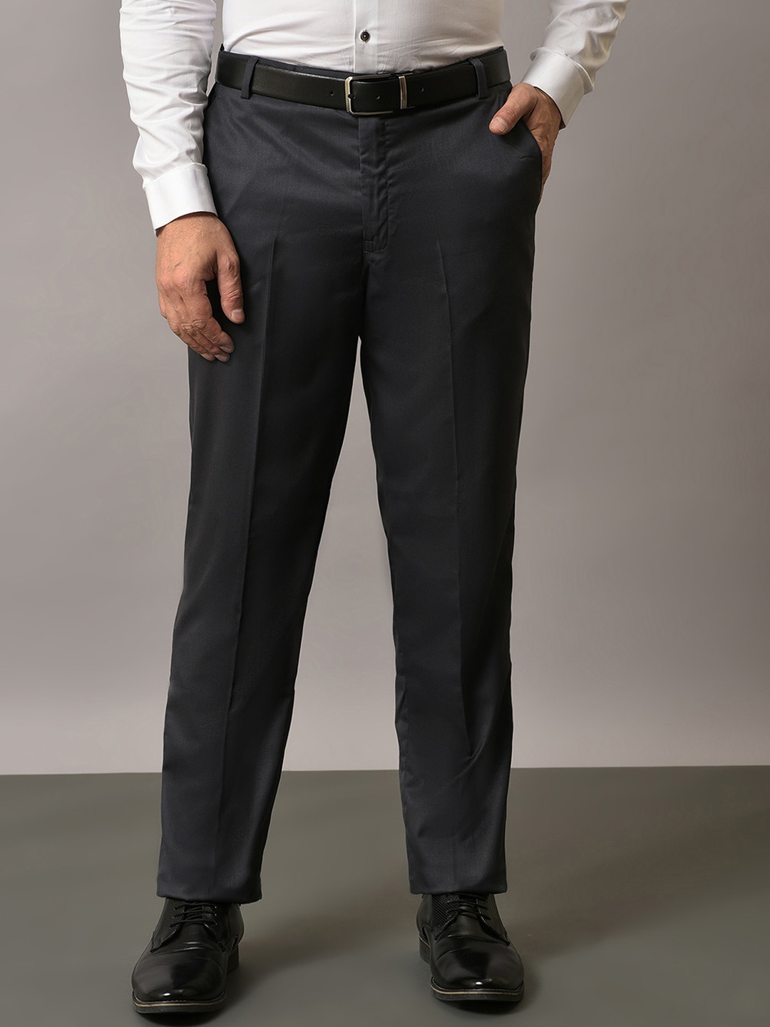 

Vgyaan Men Original Mid-Rise Formal Trousers, Grey