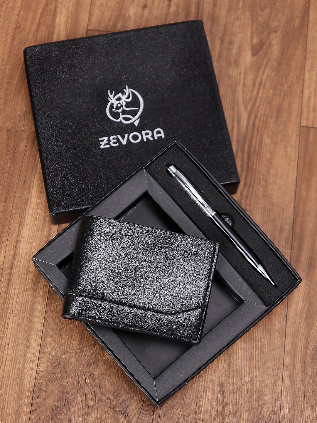 

ZEVORA Men Pen & Leather Wallet Gift Set, Black