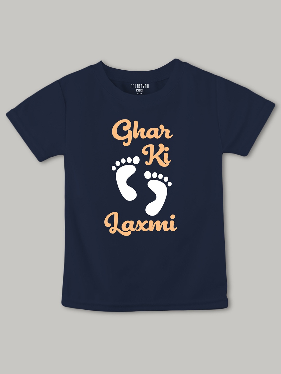 

FFLIRTYGO Kids Graphic Printed Cotton T-shirt, Navy blue