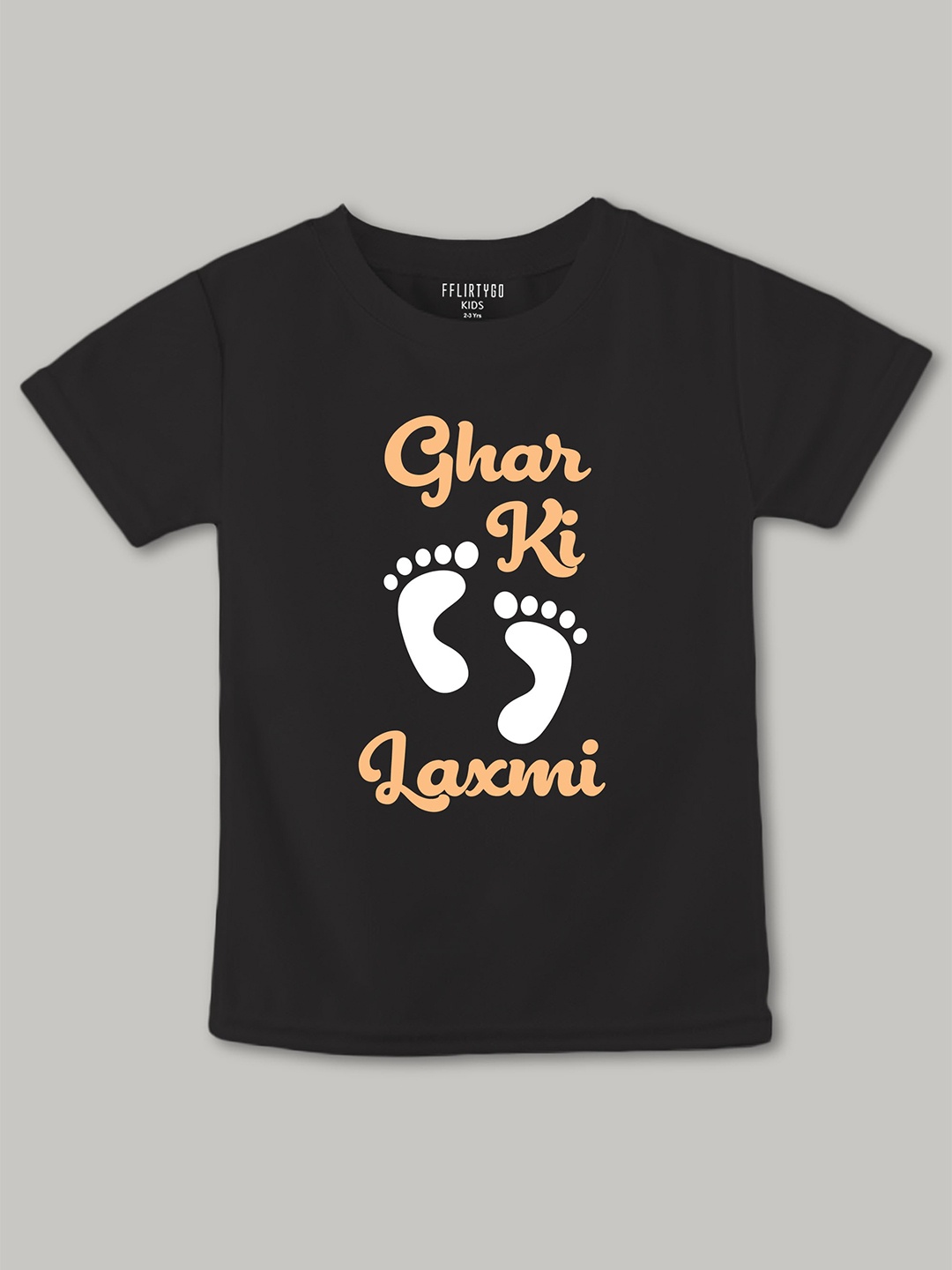 

FFLIRTYGO Kids Graphic Printed Cotton T-shirt, Black