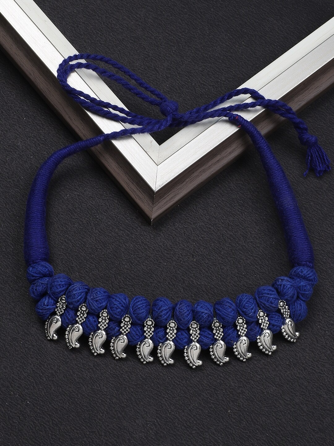 

FIROZA Statement Sambhal Tribal Choker Necklace, Blue