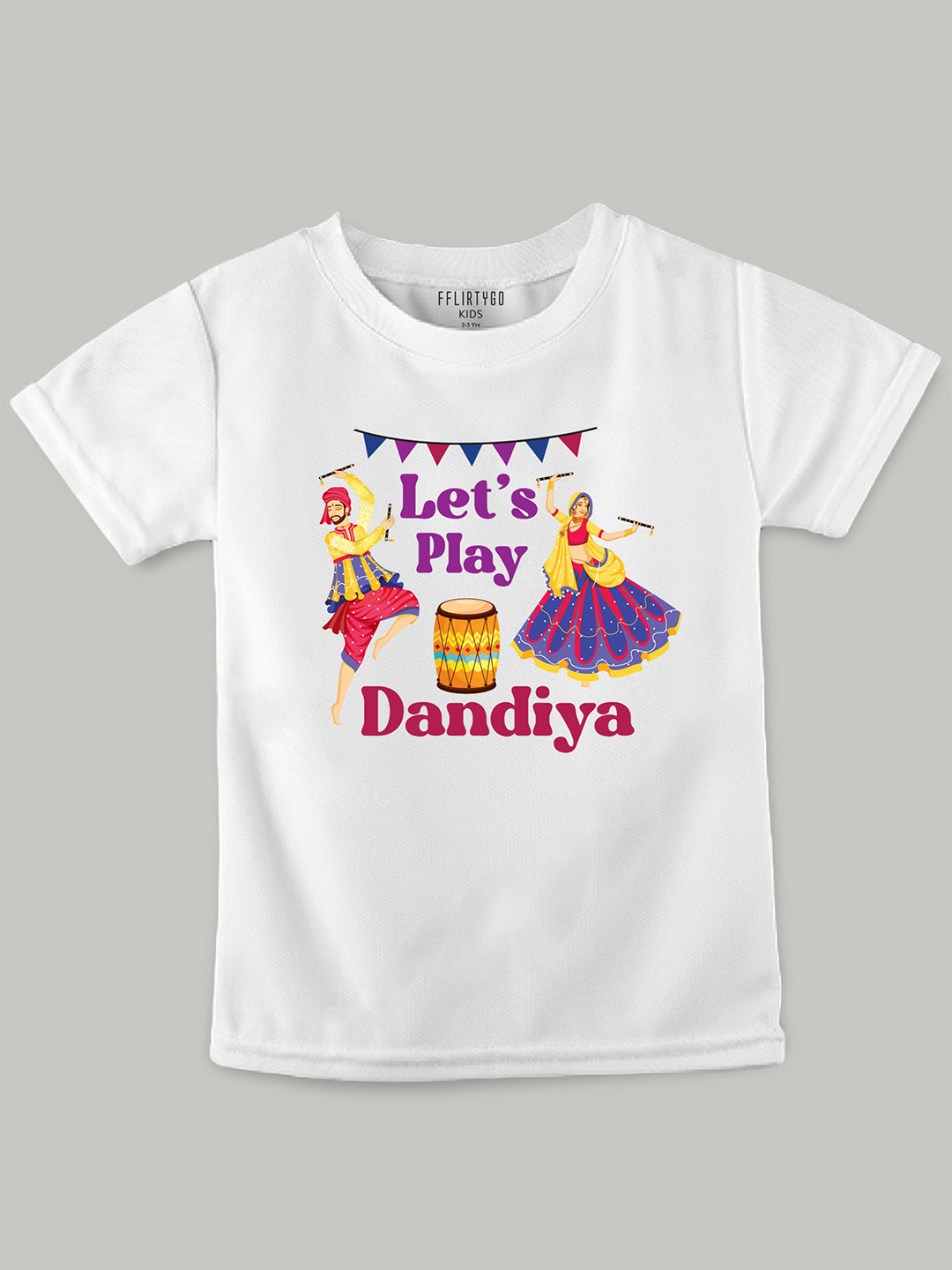 

FFLIRTYGO Kids Typography Printed Cotton T-Shirt, White
