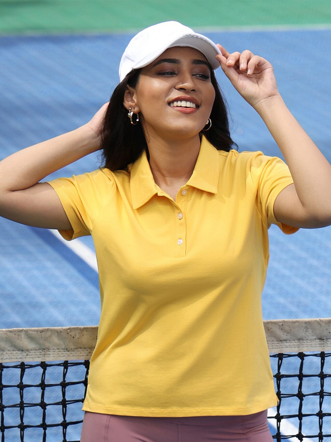 

Blissclub Polo Collar Moisture Wicking T-shirt, Yellow