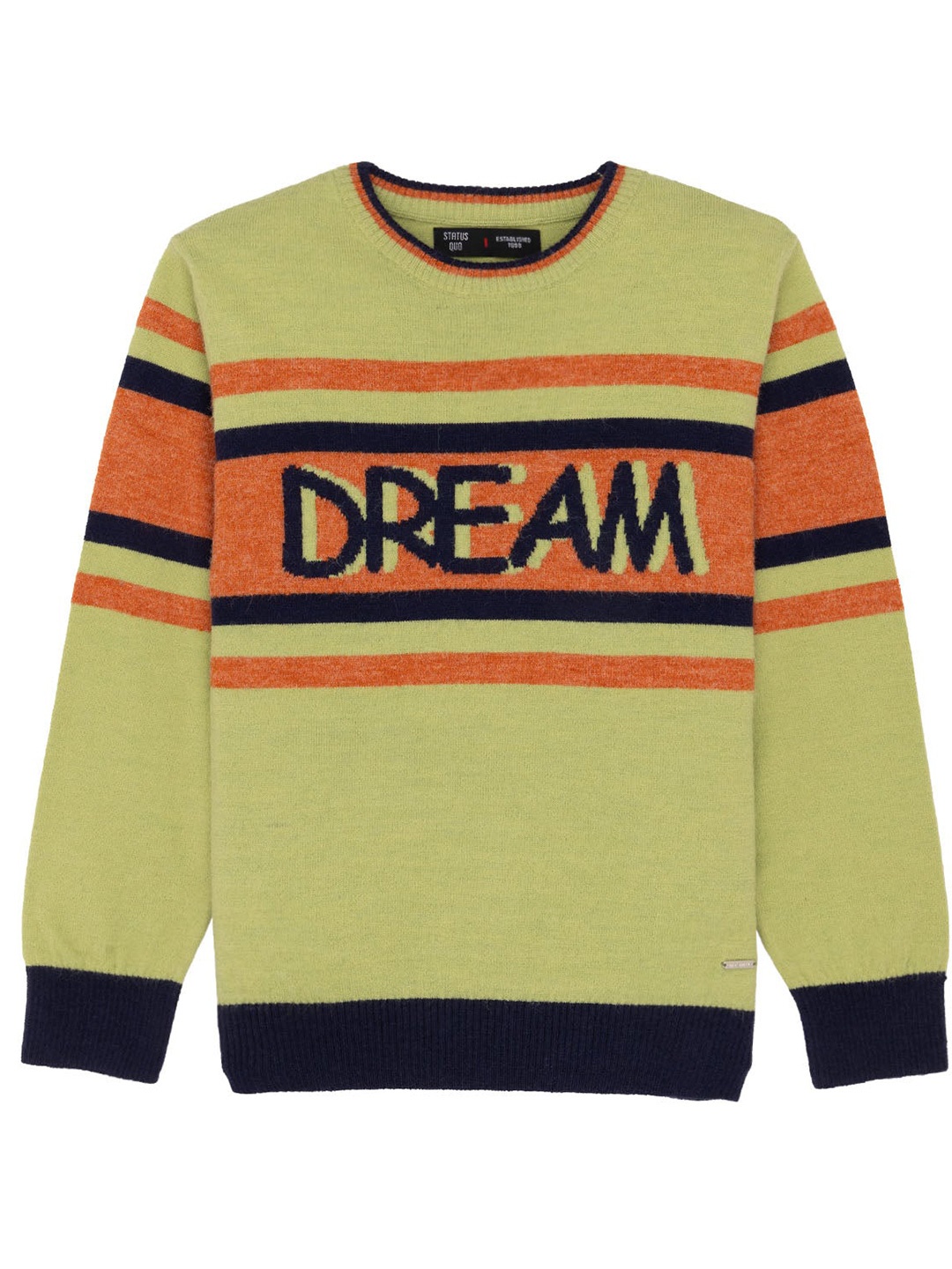 

Status Quo Boys Typography Printed Acrylic Pullover, Green