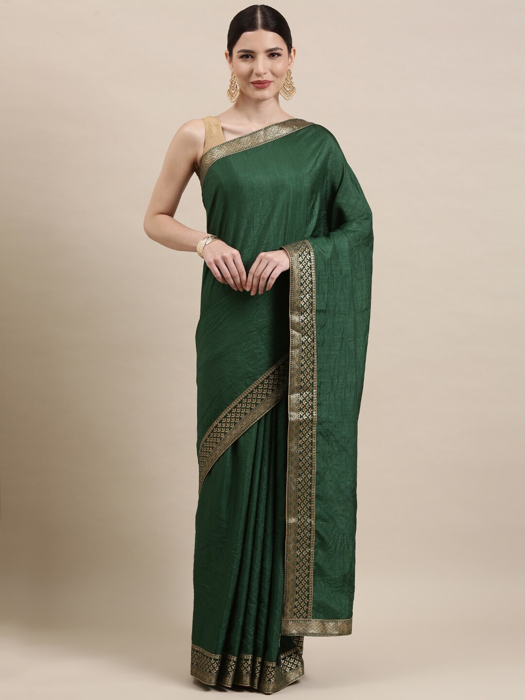 

KALINI Woven Design Pure Silk Saree, Green