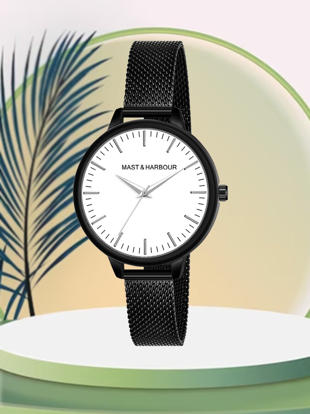 

Mast & Harbour Women Water Resistance Stainless Steel Analogue Watch HOBMH-229L-BK, White