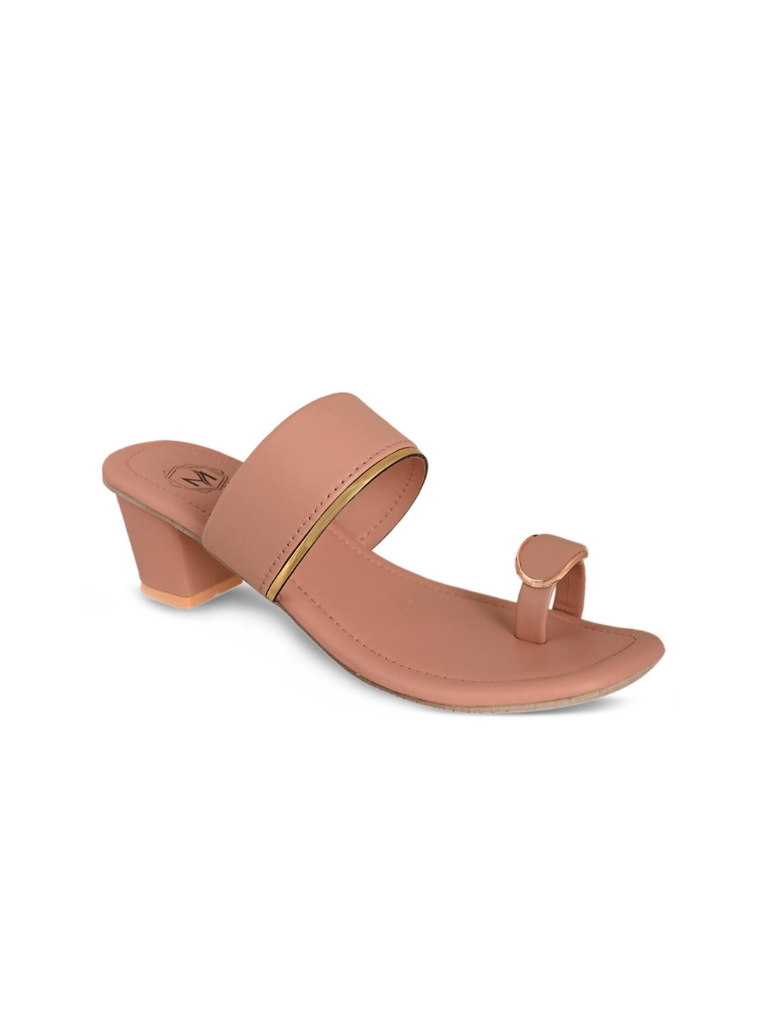 

Myra Open Toe Block Heels, Peach