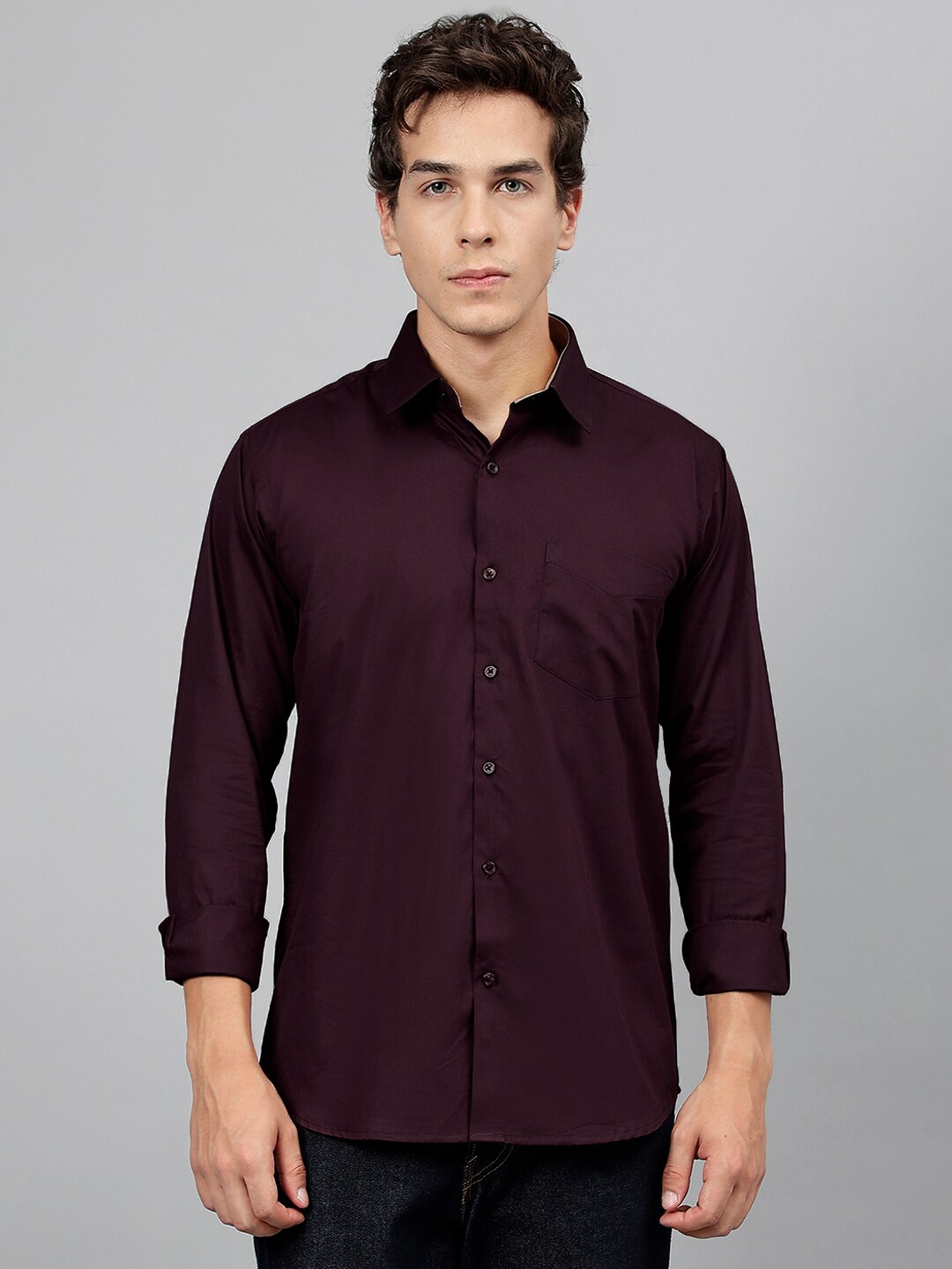 

Hancock Standard Slim Fit Pure Cotton Casual Shirt, Burgundy