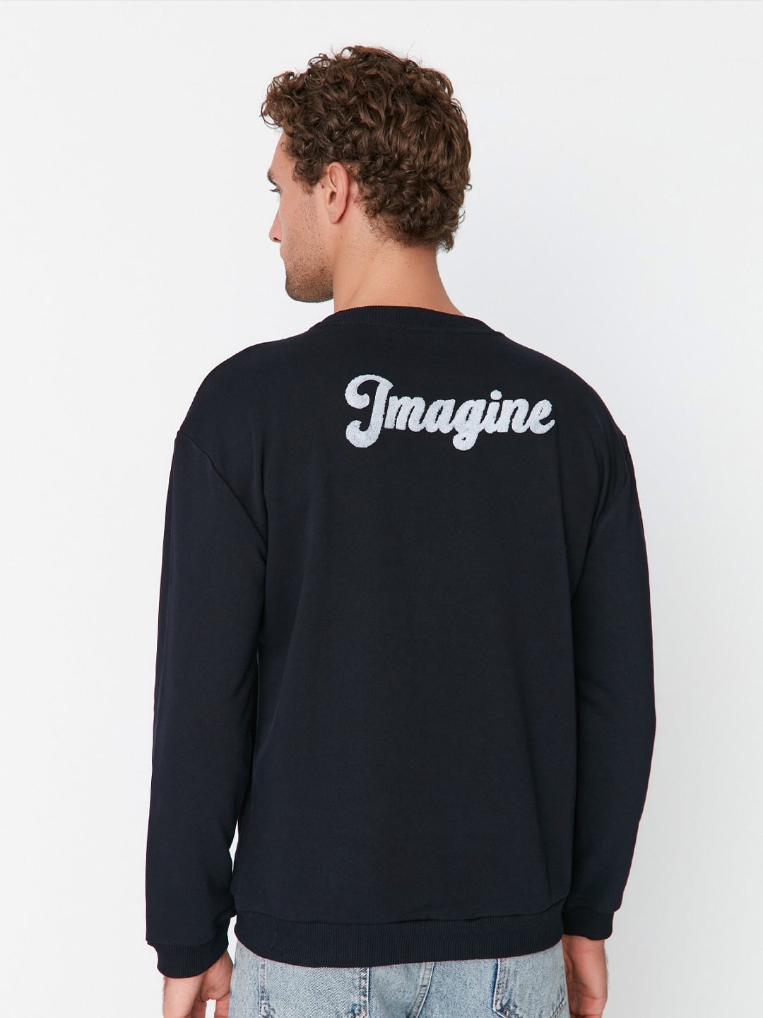 

Trendyol Typography Printed Pullover Sweatshirt, Black