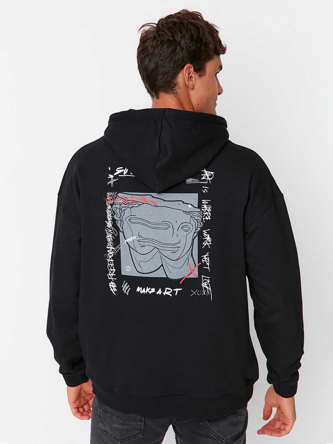 

Trendyol Graphic Printed Pullover Sweatshirt, Black