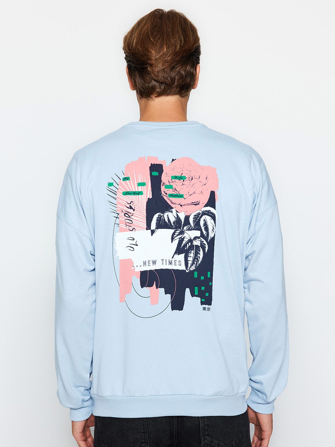 

Trendyol Graphic Printed Pullover Sweatshirt, Blue