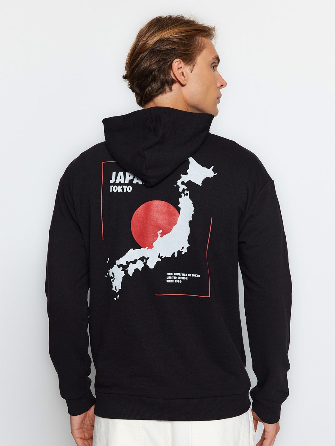 

Trendyol Graphic Printed Hooded Pullover Sweatshirt, Black