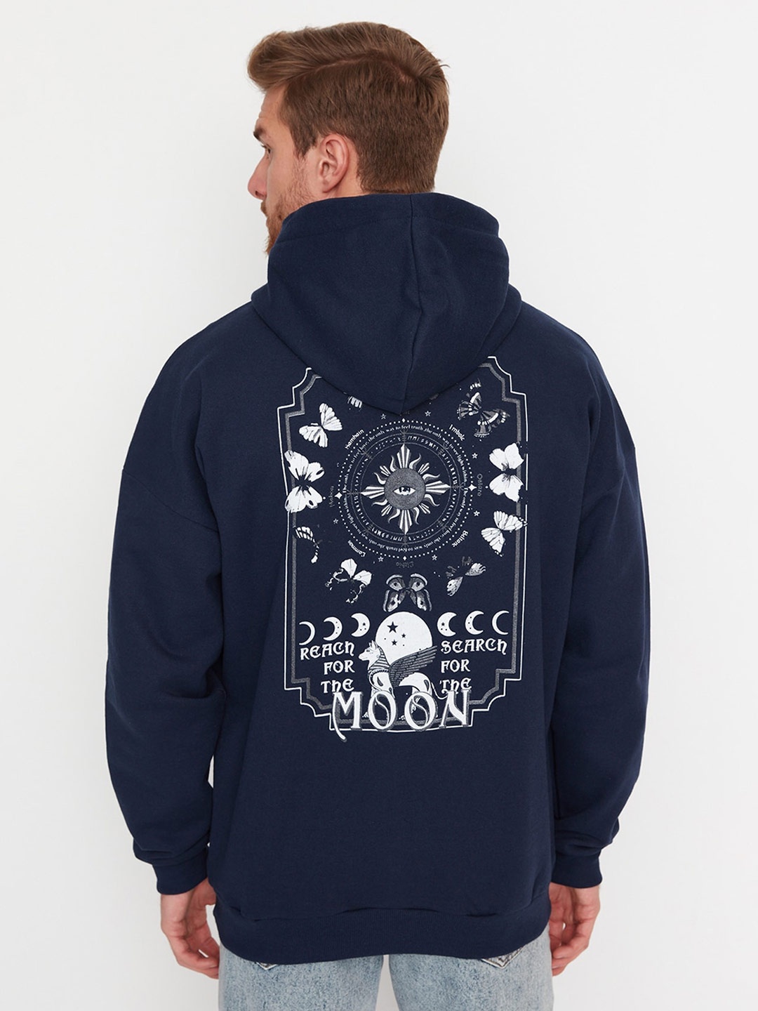 

Trendyol Graphic Printed Hooded Cotton Sweatshirt, Blue