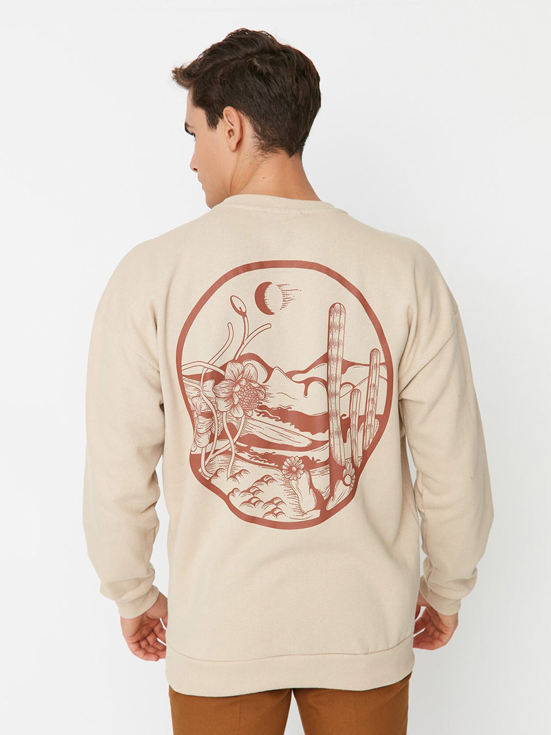 

Trendyol Graphic Printed Pullover Sweatshirt, Beige