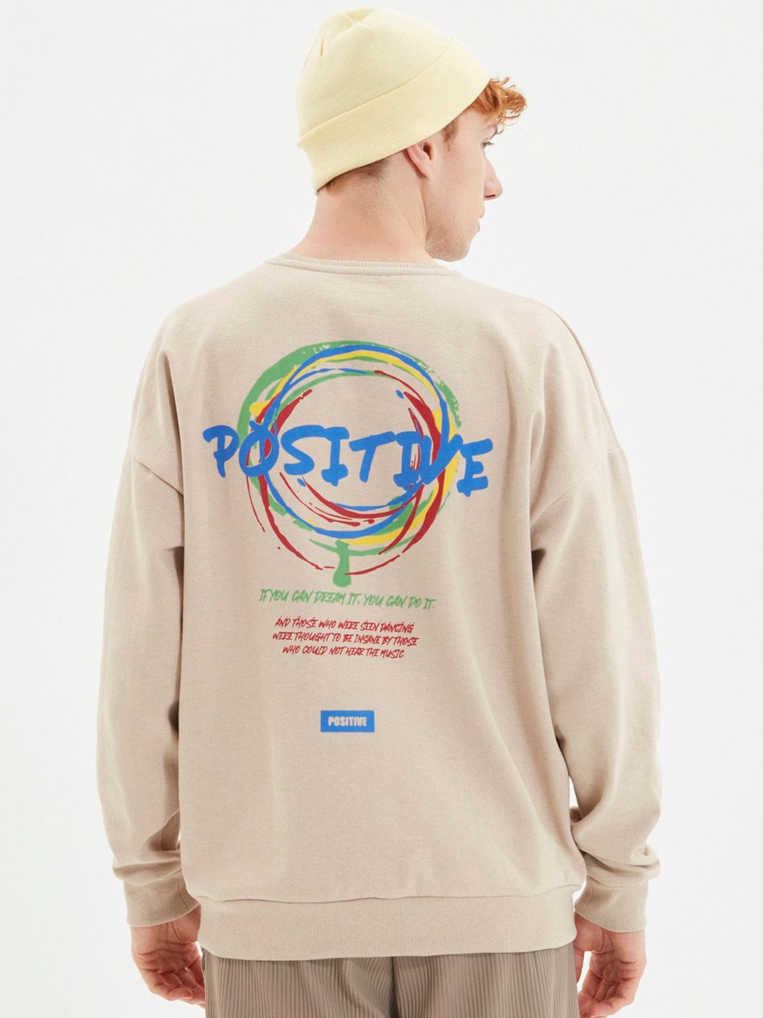 

Trendyol Graphic Printed Pullover Sweatshirt, Beige