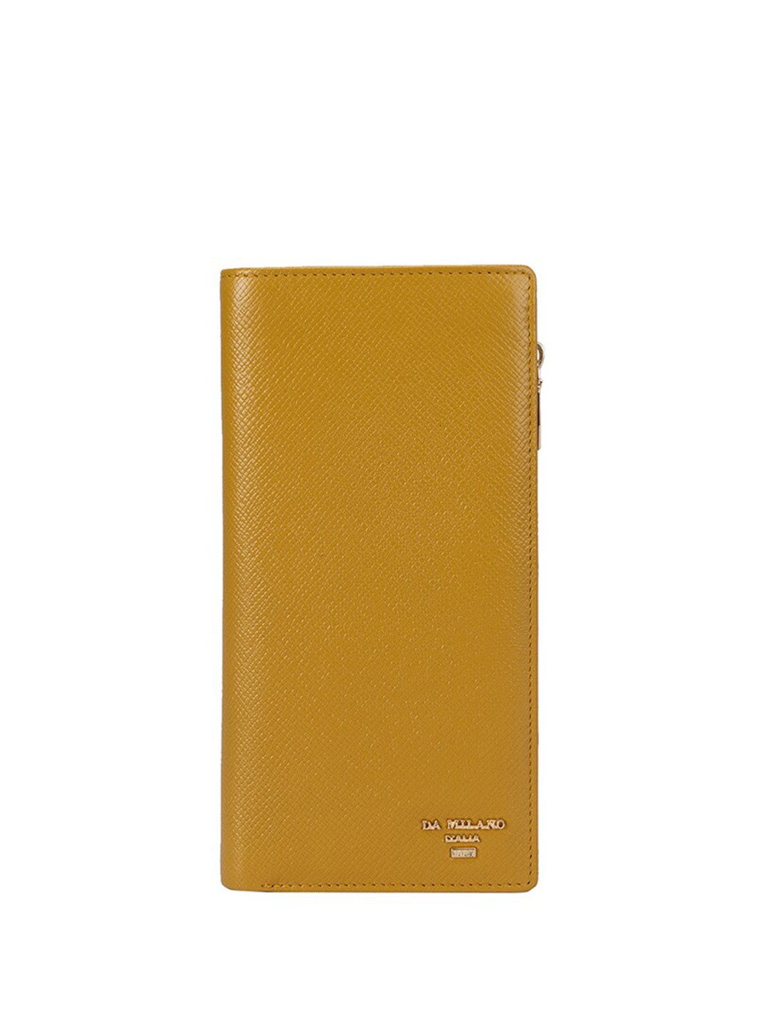 

Da Milano Women Textured Leather Two Fold Wallet, Yellow