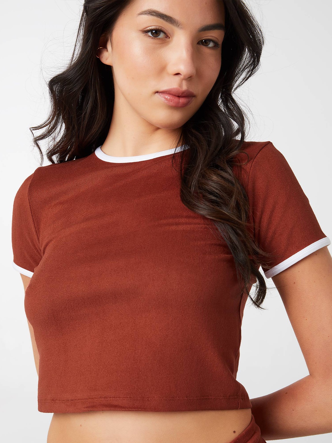 

Ardene Round Neck Crop T-shirt, Red