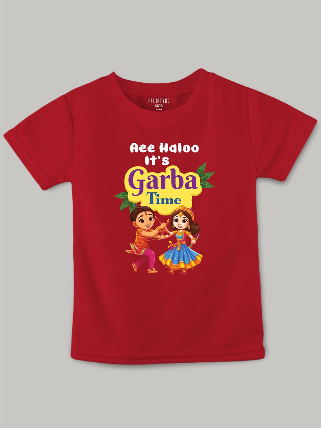 

FFLIRTYGO Kids Typography Printed Cotton T-Shirt, Red