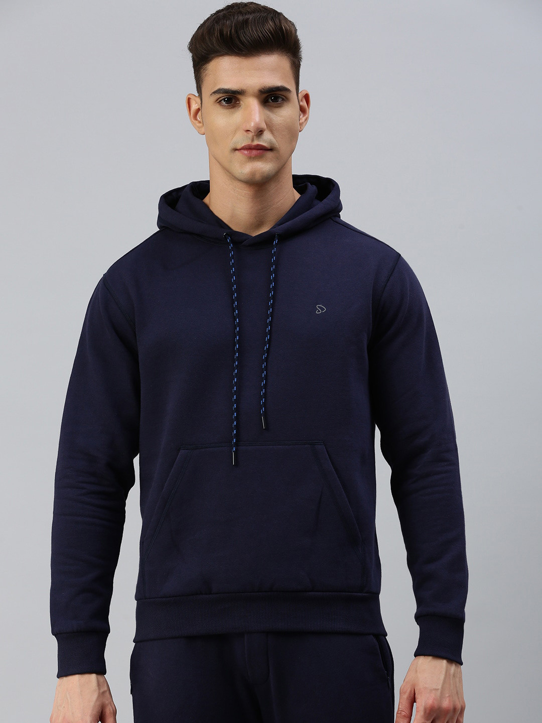 

SPORTO Navy Blue Hooded Cotton Pullover Sweatshirt