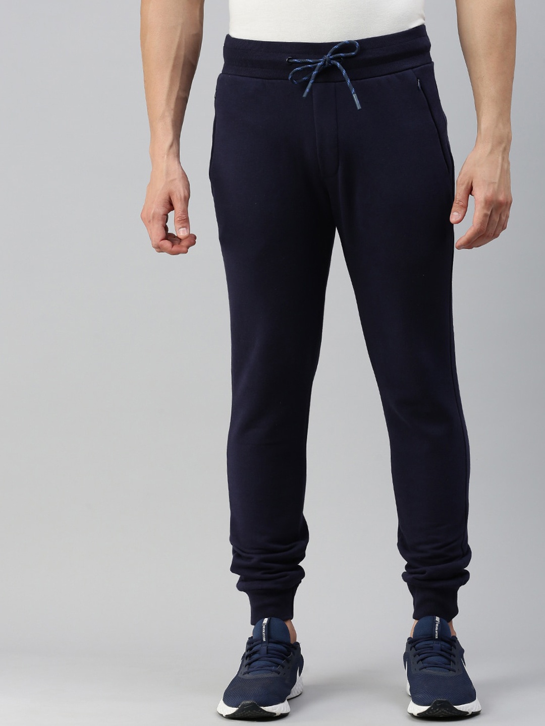 

SPORTO Men Cotton Relaxed Fit Joggers, Navy blue