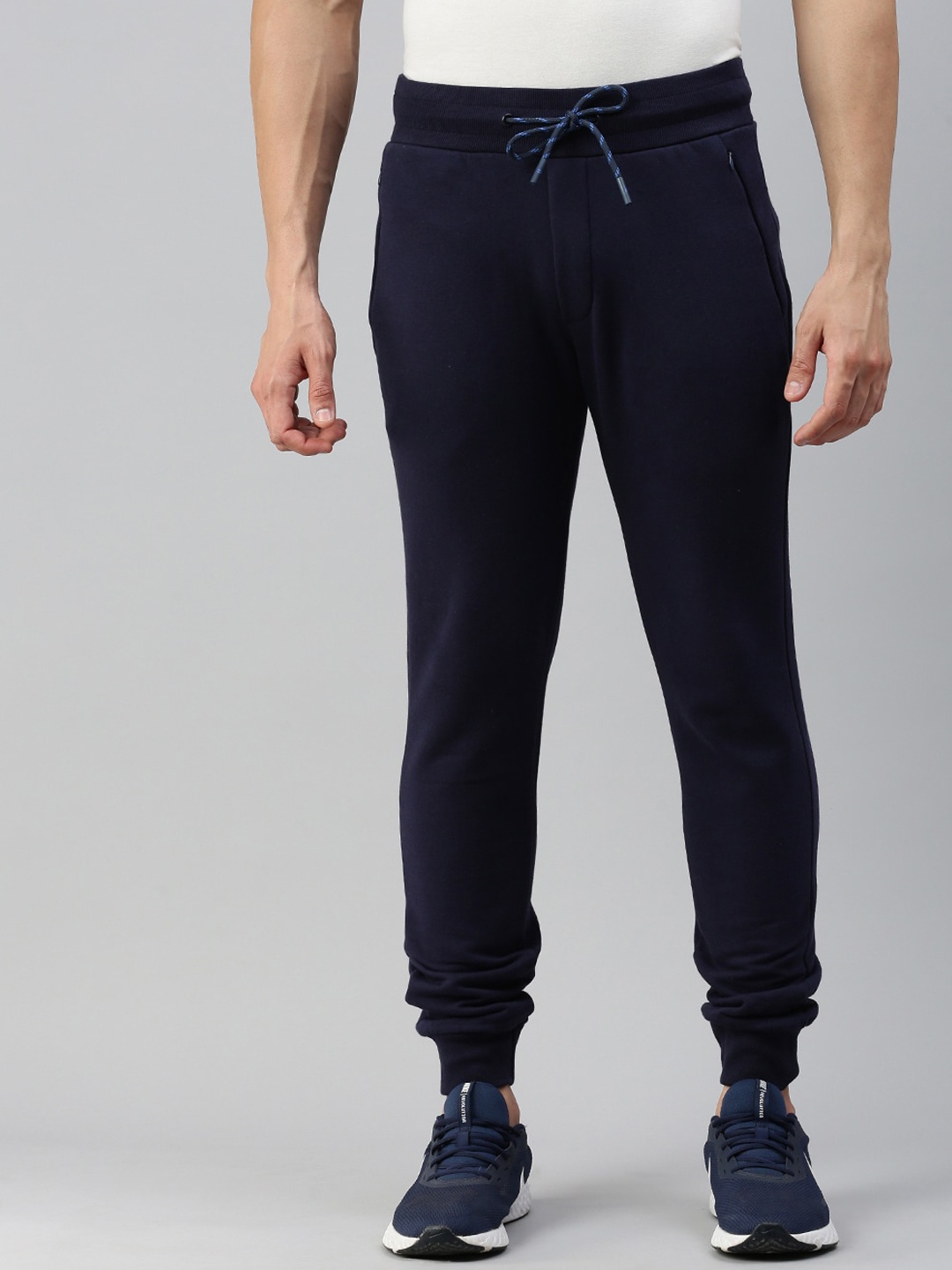 

SPORTO Men Cotton Relaxed Fit Joggers, Navy blue