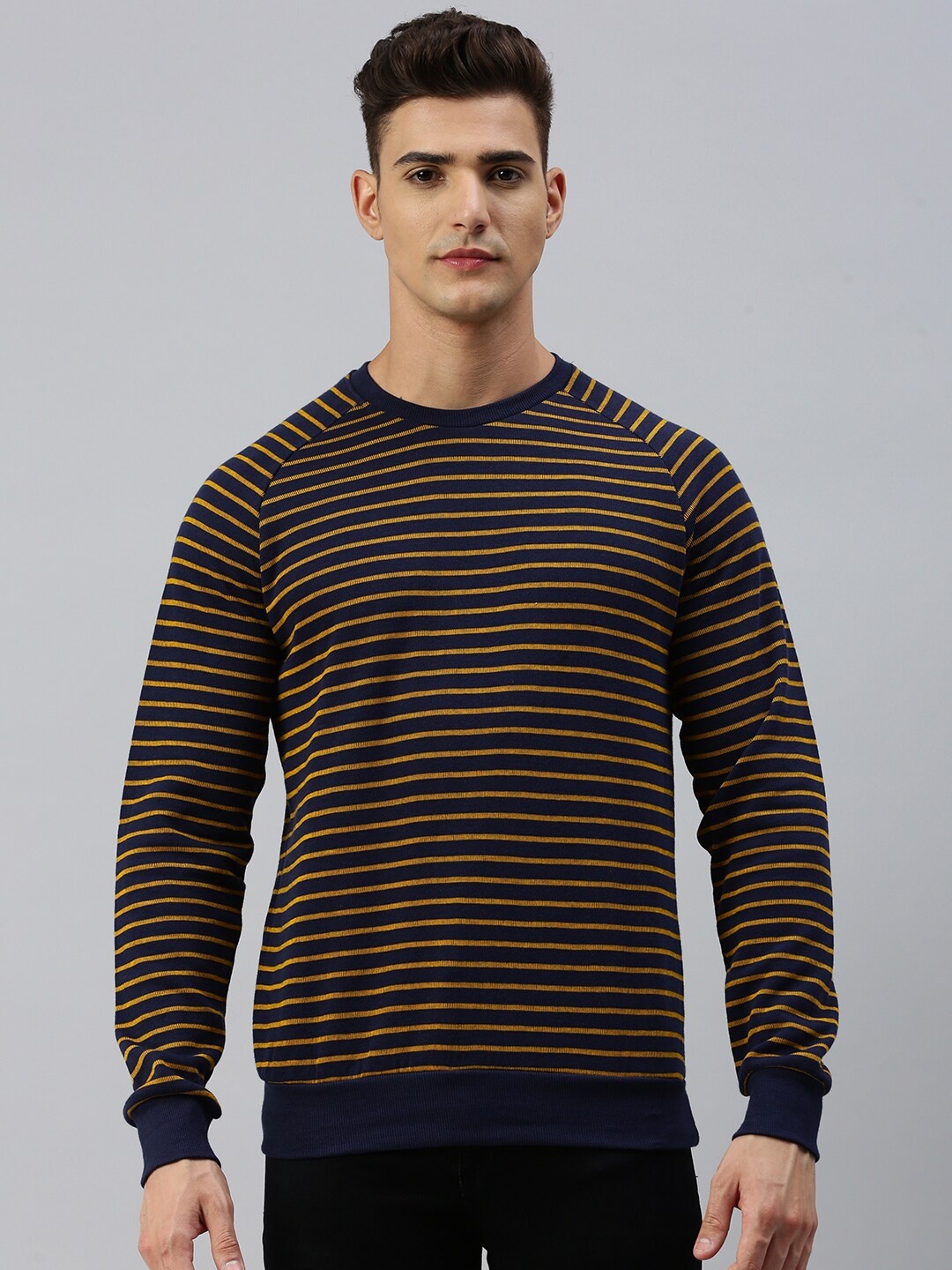 

SPORTO Striped Cotton Sweatshirt, Yellow