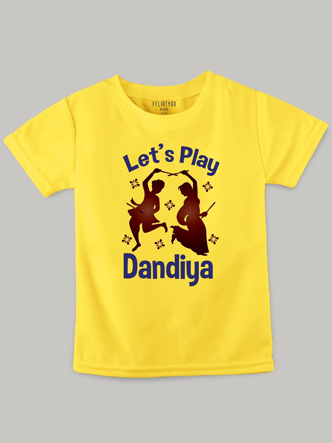 

FFLIRTYGO Kids Durga Puja Special Printed Pure Cotton T-shirt, Yellow