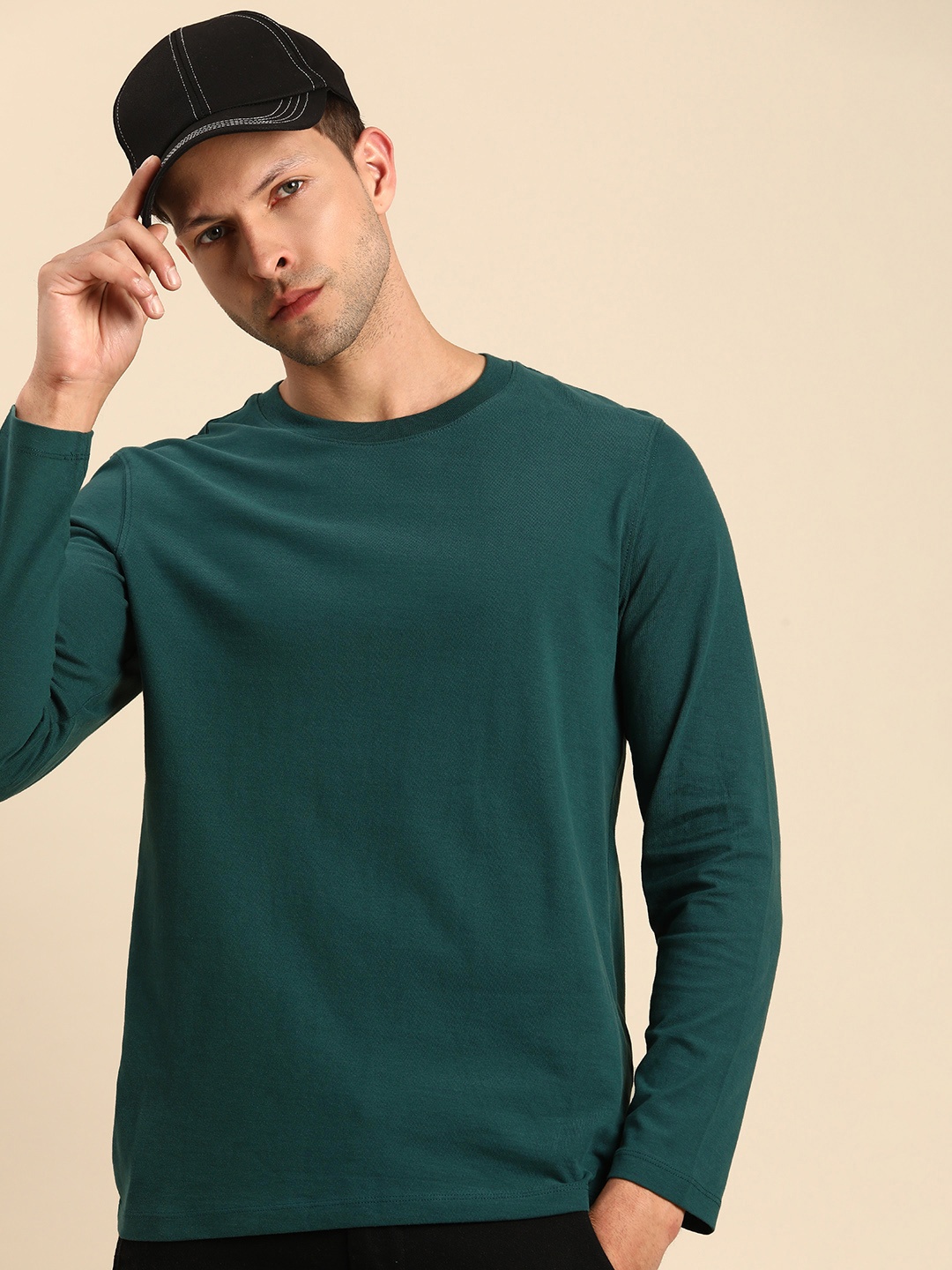 

Celio Pure Cotton Solid Boxy Casual T-shirt, Green