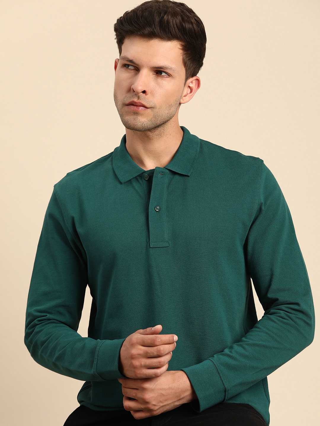 

Celio Pure Cotton Slim Fit Polo Collar T-shirt, Green