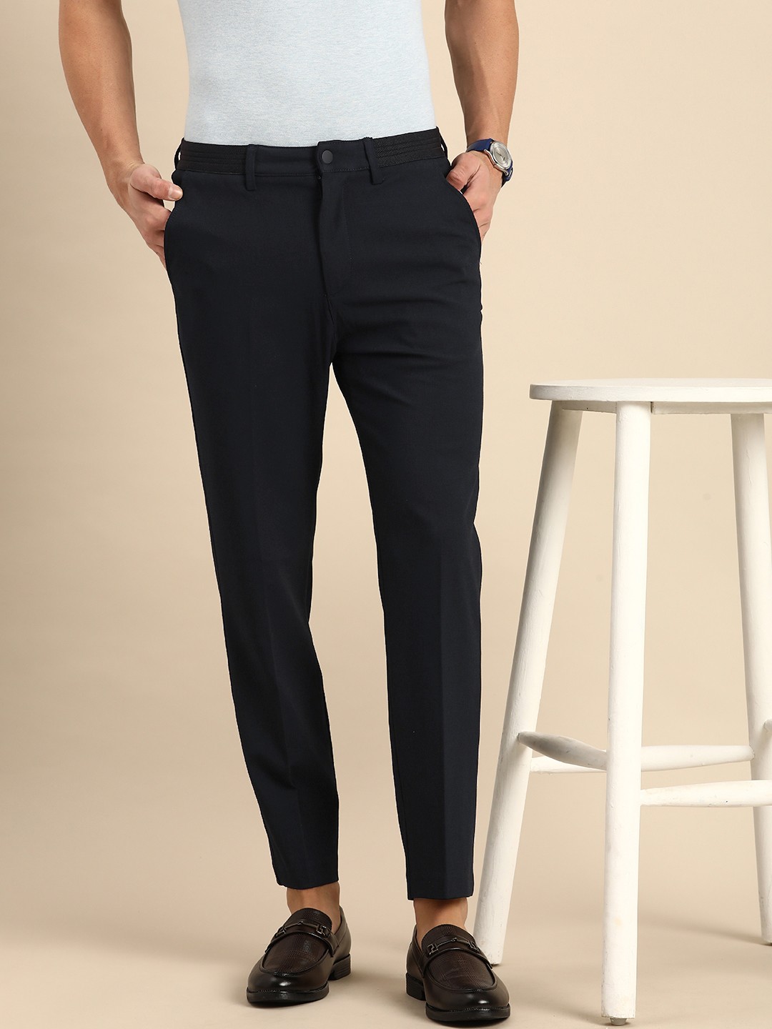 

Celio Men Slim Fit Trousers, Navy blue