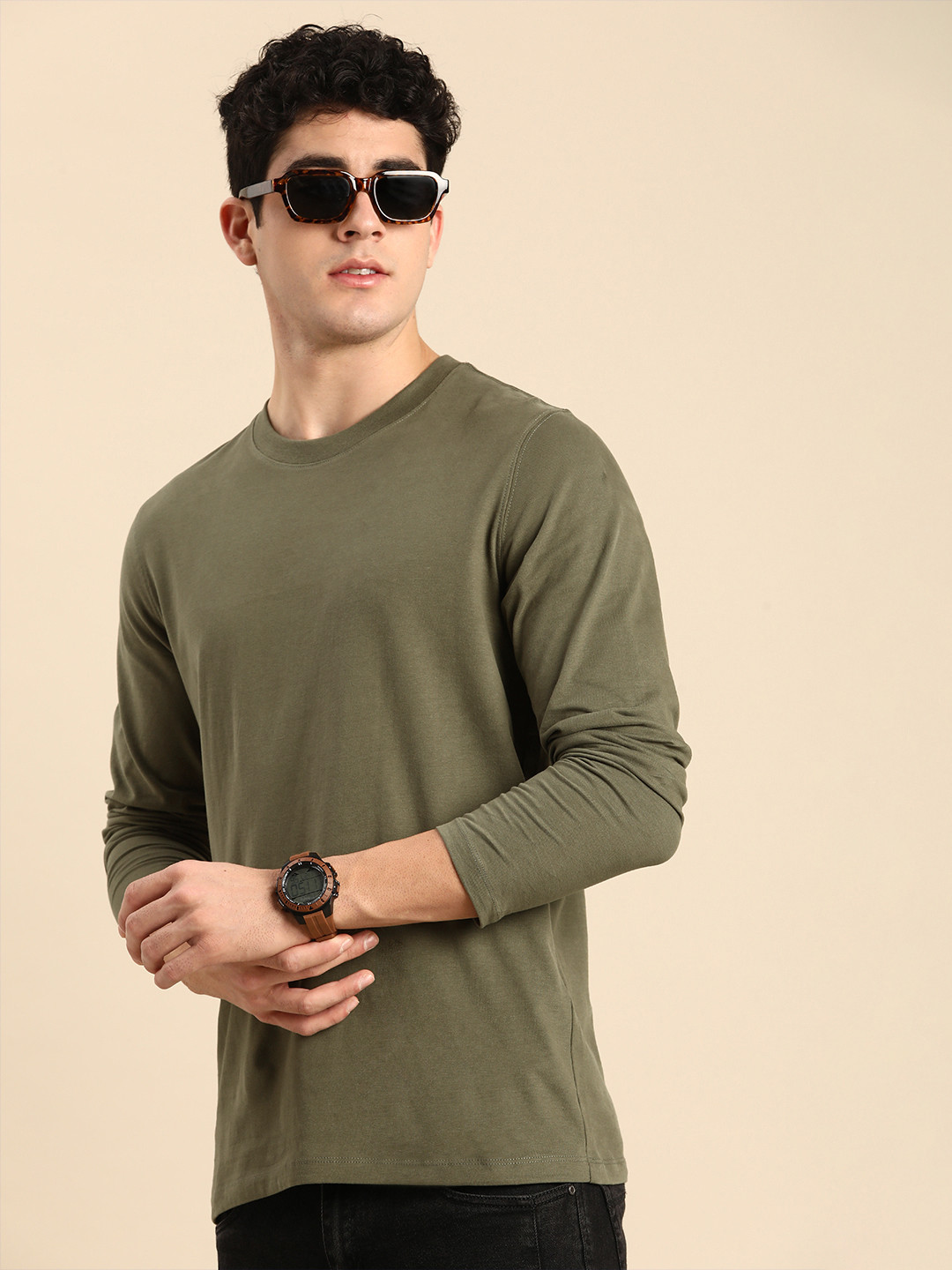 

Celio Pure Cotton Boxy T-shirt, Olive