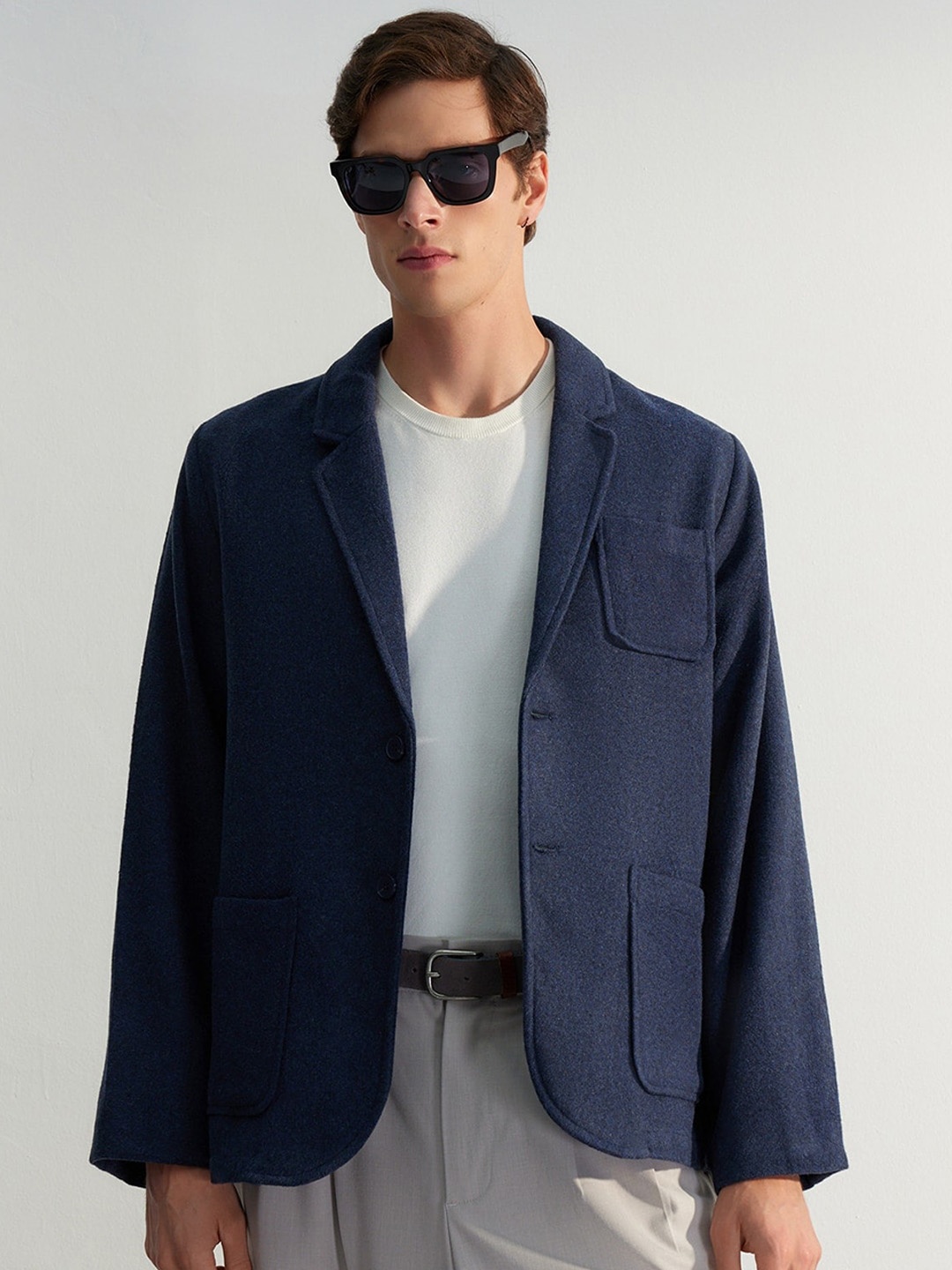

Trendyol Single-Breasted Casual Blazer, Navy blue