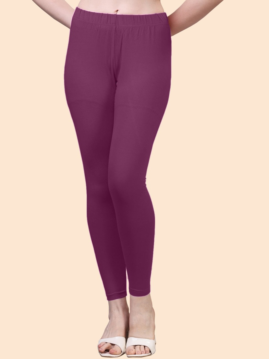 

HERE&NOW Cotton Ankle Length Leggings, Mauve