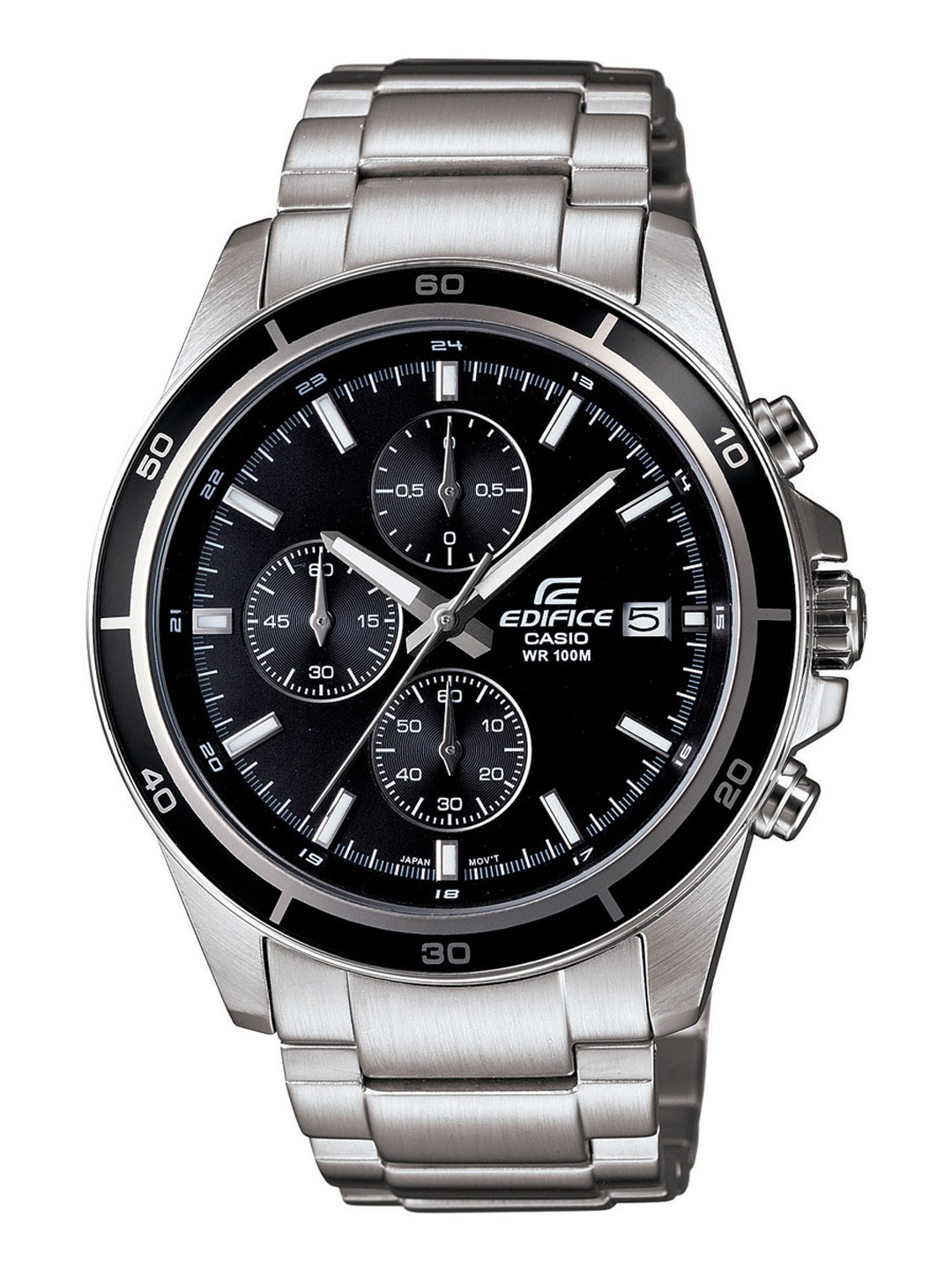 

CASIO Men EDifice EFR-526D-1AVUDF Black Analog Dial Silver Stainless Steel Band EX093