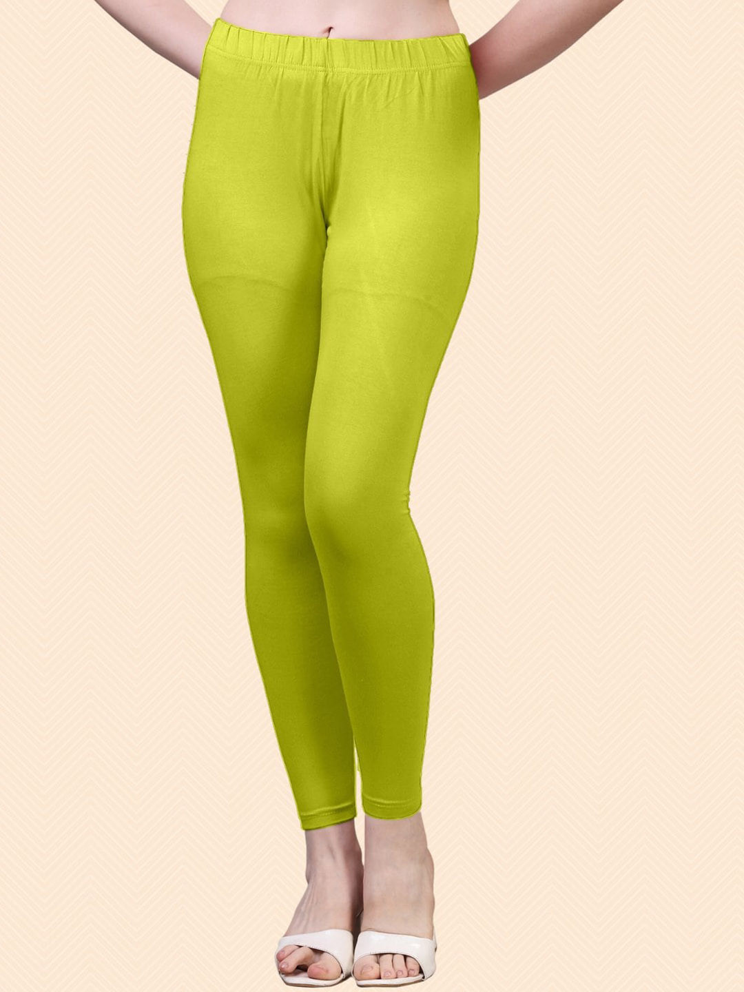 

HERE&NOW Cotton Ankle Length Leggings, Green